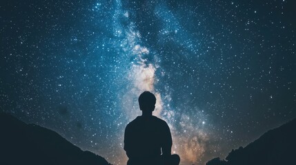 Fototapeta premium Meditation unter der Milchstraße