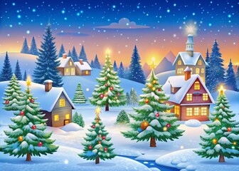 Fototapeta premium Captivating Panoramic View of Christmas Elements for Creative Editable EPS Files, Featuring Festive Decorations, Twinkling Lights, and Holiday Cheer in a Vibrant Winter Scene