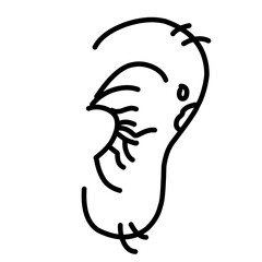 Hand drawn ear line