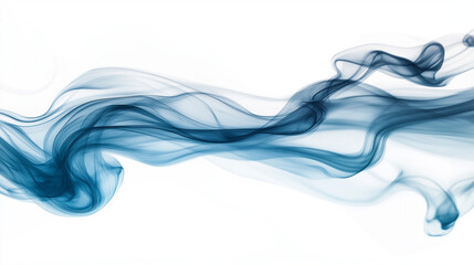 Blue ink on a white background, smoke-like structures