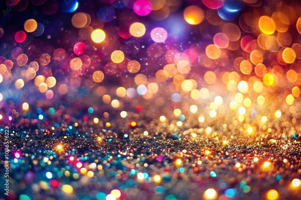 Poster captivating sparkling glitter bokeh with high depth of field for enchanting backgrounds and dreamy e