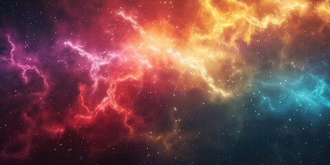Fototapeta premium Cosmic Nebula with Vibrant Colors