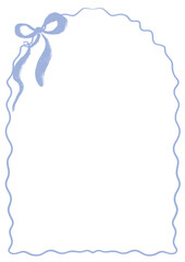 frame with ribbon in coquette style fit for wedding birthday engagement party invitation and decoration