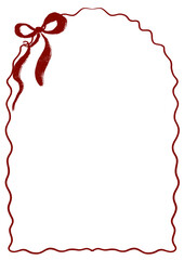 red ribbon frame frame with ribbon in coquette style fit for wedding birthday engagement party invitation and decoration