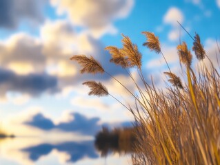 Obraz premium Golden Grass at Sunset