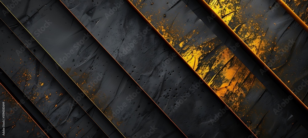 Poster stylish black and gold design with diagonal overlapping lines forming a modern abstract geometric lo