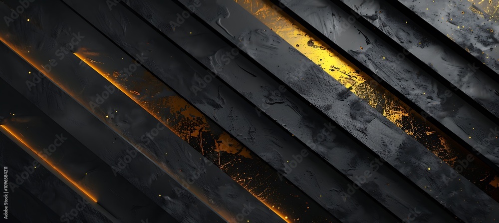 Poster stylish black and gold design with diagonal overlapping lines forming a modern abstract geometric lo