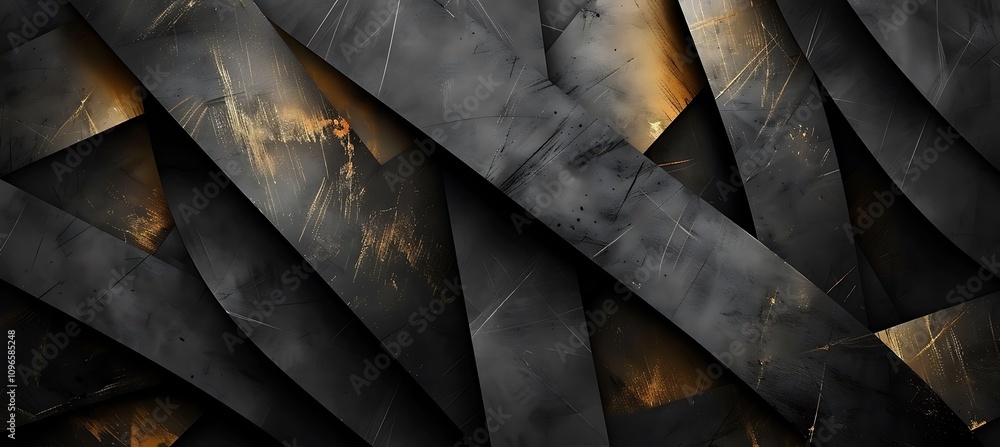 Aufkleber overlapping diagonal lines in black and gold creating a sophisticated abstract geometric backdrop.