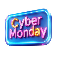 Vibrant neon sign displaying Cyber Monday, symbolizing online shopping excitement and holiday deals in a digital age.