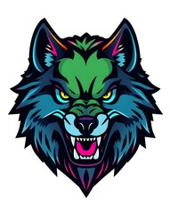 Obraz premium Colorful Wolf Logo
