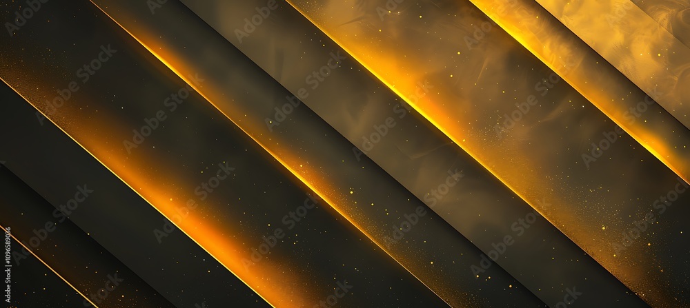 Poster abstract black and gold design featuring overlapping diagonal lines with a sleek and modern geometri
