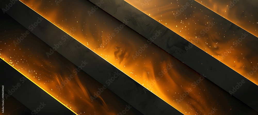 Poster black and gold diagonal lines creating an elegant geometric abstract background with layered overlap