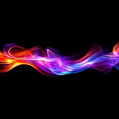 Obraz premium Abstract colorful light wave on black background.