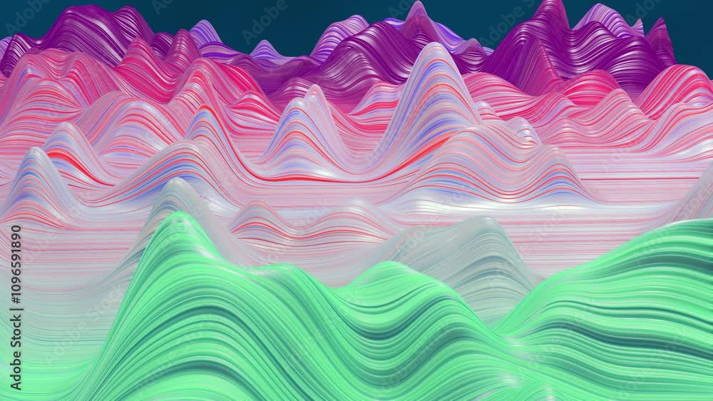 Poster glossy wave surface: hd loopable animation. shiny and reflective surface with dynamic waves. perfect