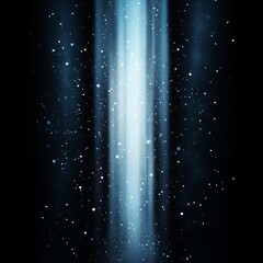 Abstract light beam with particles, glowing streaks in dark background.