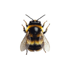bee isolated on transparent background, top view
