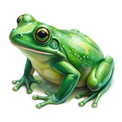 Fototapeta premium a green frog on white background