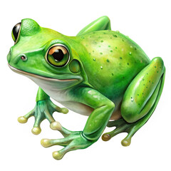 Obraz premium a green frog on white background