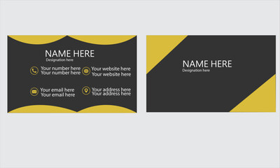 Modern business card template, unique shape modern business card design, double sided creative business card template 