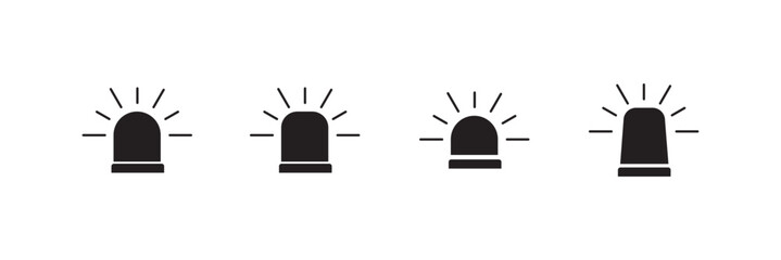 Emergency siren lamp icon set. Alarm lamps vector icons.