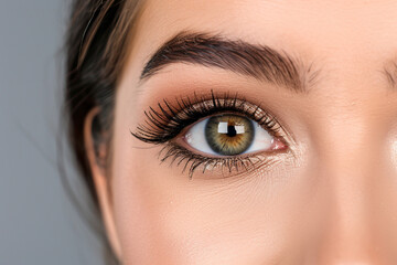 Obraz premium Stunning Close-up of Woman's Eyes with Beautifully Applied Eye Makeup
