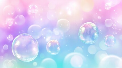 A dreamy background featuring colorful bubbles against a soft gradient.