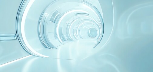 Obraz premium Abstract futuristic tunnel. Clean, bright, and minimalist design. Ideal for science fiction, technology, and architecture.