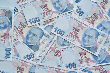 Turkish money top view trade representation