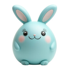 A cute, blue cartoon rabbit figurine with big ears and a charming smile, perfect for children's rooms and playful decor.