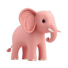 Obraz premium A cute, stylized pink elephant character with a joyful expression, perfect for children's illustrations or playful designs.