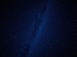 Dark canvas of the starry night sky with vibrant stars shining bright in a deep blue hue, cosmos, stars