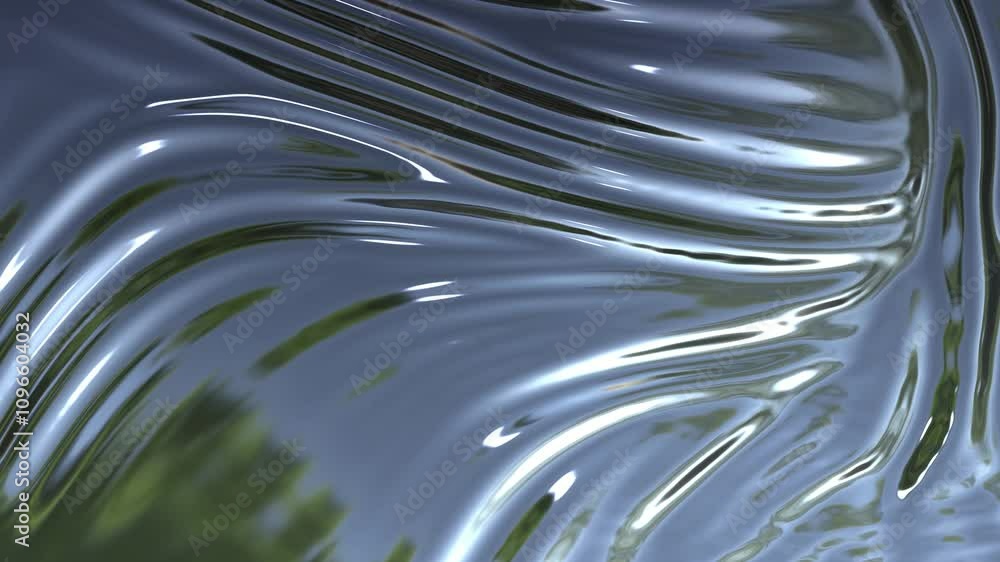 Poster abstract metallic background animation - this 3d rendered loop features a smooth, silver metallic su