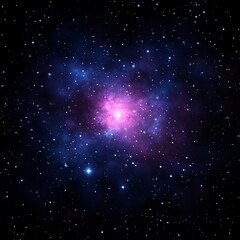 Fototapeta premium Vibrant nebula with pink and blue hues, stars, and cosmic dust.