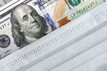 US $100 money banknote withdrawal. End of month calculation trading and stock marke