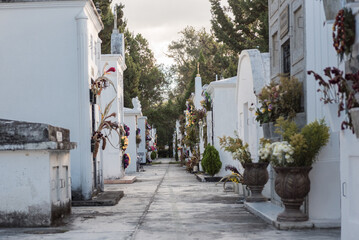 Naklejka premium Cemetery in Antigua, Close to Guatemala City. Antigua is Famous for its Spanish colonial buildings. Sighseeing Place.