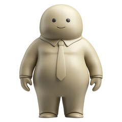 Obraz premium A cheerful 3D character dressed in a suit and tie, symbolizing professionalism and friendly corporate culture.