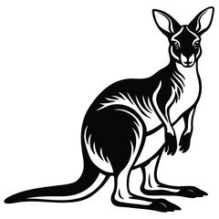 Kangaroo Silhouette Icon Vector Illustration for Branding