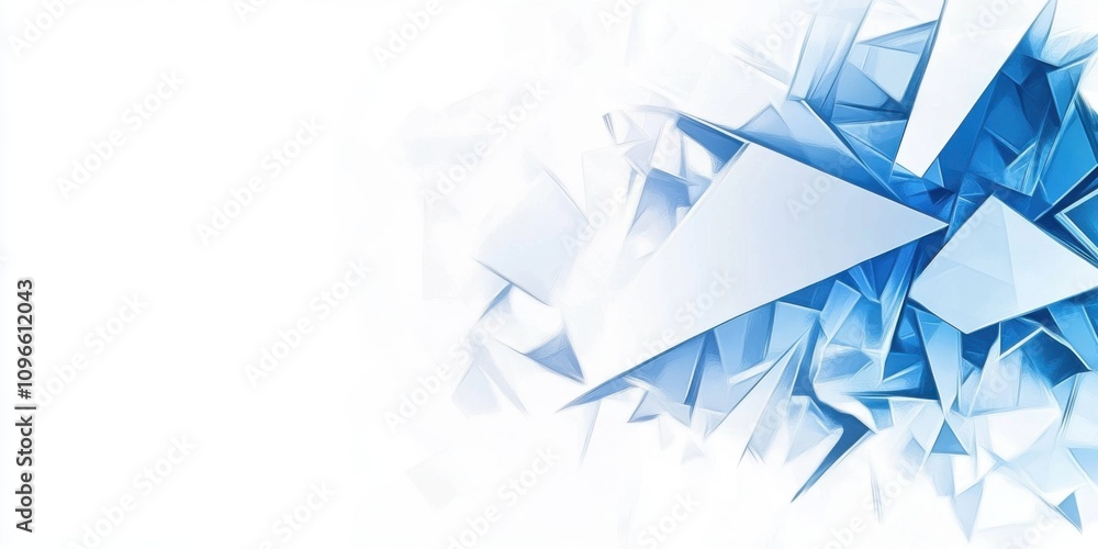 Aufkleber abstract blue and white background with sharp, geometric shapes creating a dynamic and energetic com