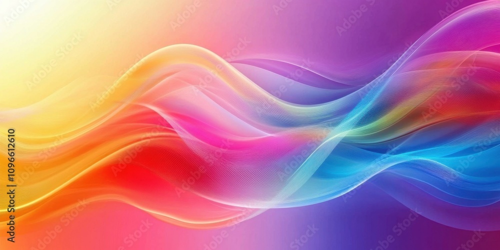 Aufkleber abstract colorful background with wavy lines and gradients, creating a vibrant and dynamic design