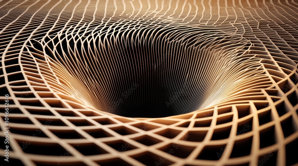 Poster dynamic abstract circles with layered waves in digital design and art