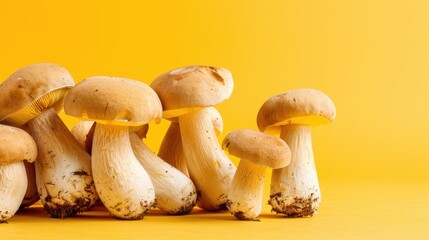 Fototapeta premium Mushroom captured on a gentle background, awesome natural texture. Background tranquil, mushroom dominant.