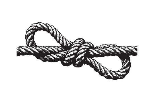 recommend clip art: Rope knot vector line art silhouette illustration white transparent background