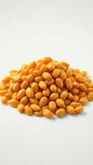 Fototapeta premium Pile of orange-yellow sultanas on a white board, Decorated, Incising