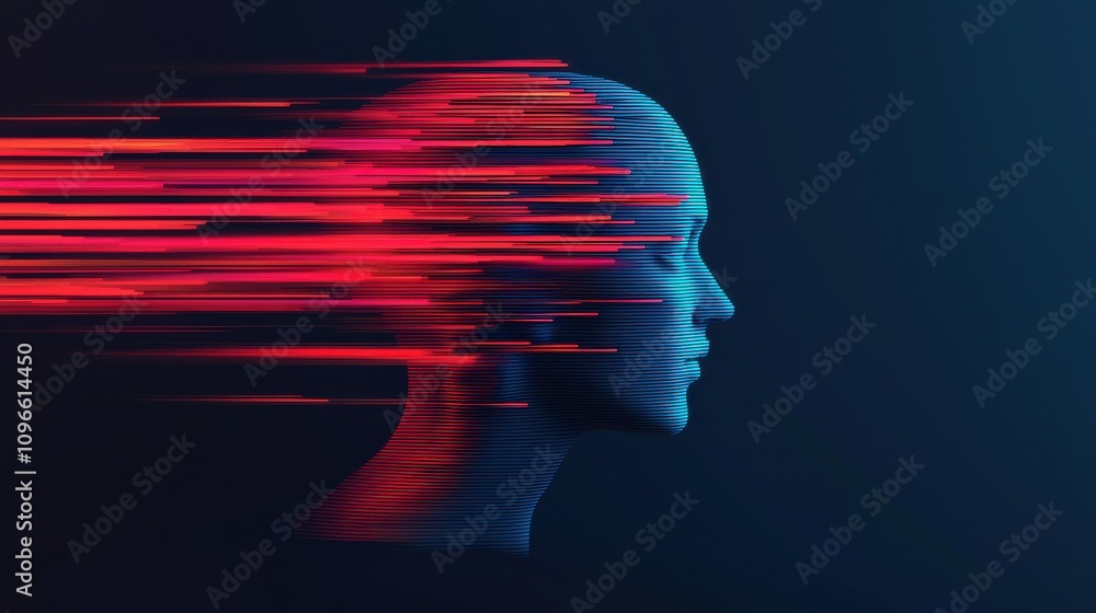 Aufkleber ai-inspired digital art abstract visualization virtual environment futuristic concept dynamic perspe