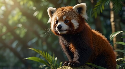 Fototapeta premium Cute red panda