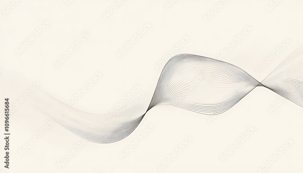 Poster abstract wave design with smooth lines on a light background.