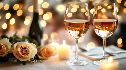 Romantic Indoor Wine Glass Clink by Candlelight