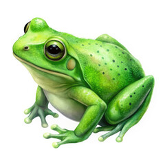 Obraz premium a green frog on white background
