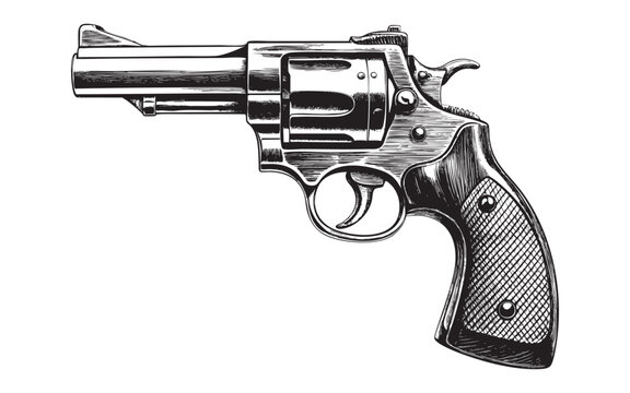 recommend clip art: pistol gun sketch drawing hand drawn vector illustration