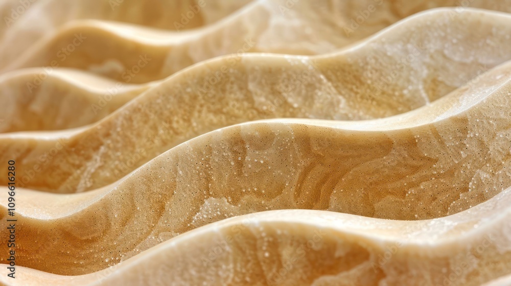 Poster close up of wavy abstract pattern in beige and brown with a subtle sparkle.